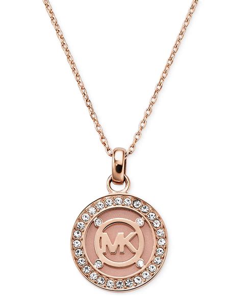 rose gold michael kors necklace|rose gold necklace for women.